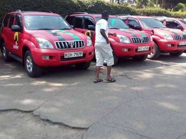 Newly branded Jubilee Party cars that will be used for campaigns in the run-up to the August 8, 2017 general election. /COURTESY