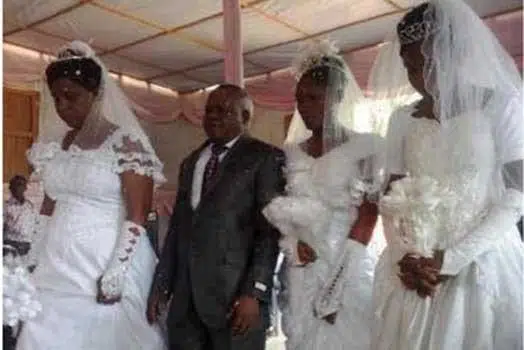 Pomp and colour as man weds three women in church on the same day