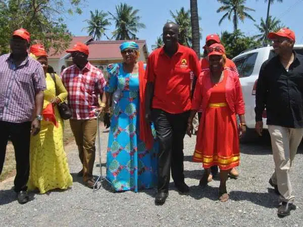 Jubilee Party leaders during the campaign launch in Coast at the home of Kilifi North MP Gideon Mung'aro in Daboso, Kilifi county September 15. /ALPHONCE GARI