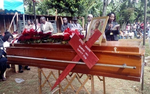 The casket of Doris Karimi who died in Jordan under mysterious circumstances. PHOTO | DICKSON MWITI