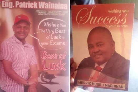 Success cards bearing pictures of political aspirants. PHOTO | COURTESY