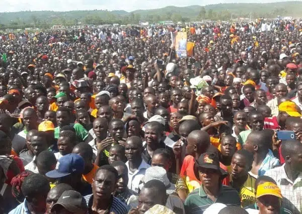 ODM supporters gather at Kisumu's Kirembe grounds for a rally to be addressed by party leader Raila Odinga and party top brass. PHOTO | NATION MEDIA GROUP.