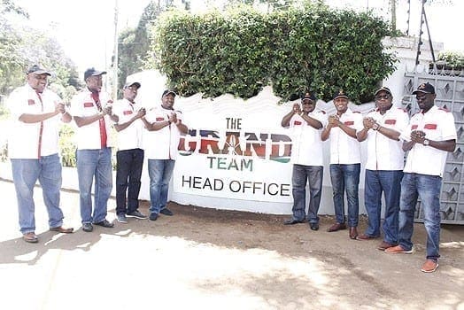 Members of The Grand Team during the opening of their headquarters in Nairobi. PHOTO | COURTESY