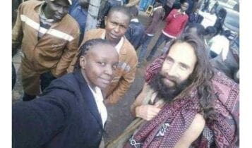 PHOTOS: Kenyans abuzz as 'Jesus' spotted walking barefoot on Moi Avenue