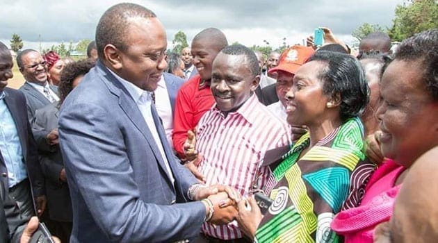 Narc Kenya leader Martha Karua and area Governor Joseph Ndathi who will be battling it out for the seat were on hand to receive them/CFM NEWS