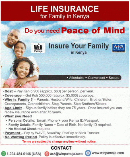 Did Diaspora finally find a way to Insure Family members in Kenya ?
