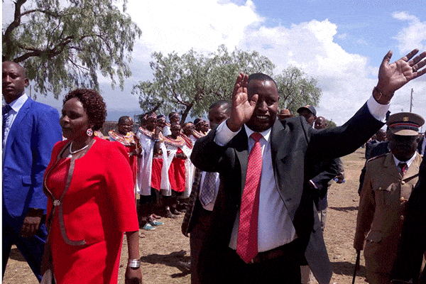 Samburu Governor Moses Lenolkulal arrives with