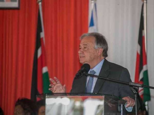 UN secretary general Antonio Guterres speaks during a ceremony in Nairobi to mark International Women's Day, March 8, 2017. /PSCU