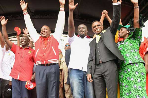 Narc Kenya leader Martha Karua (right) and