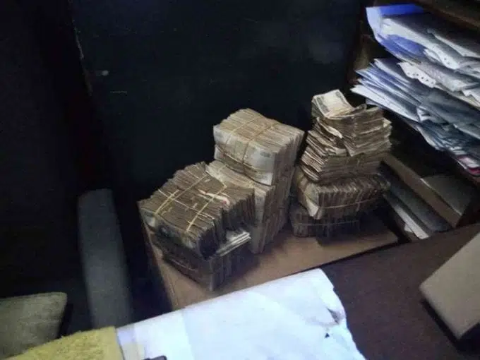 Some of the money that Nairobi Governor Mike Sonko found at City Hall during a sting operation on August 23, 2017. /COURTESY