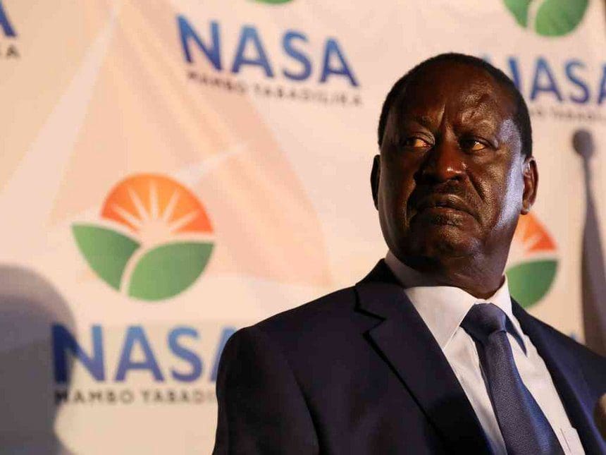NASA presidential candidate Raila Odinga during a media briefing at a Nairobi hotel where he rejected results of the presidential election, August 9,2017. /HEZRON NJOROGE 