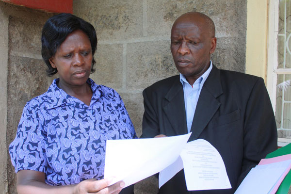 PHOTO | FILE Mr Sebastian Ngunju and his wife Elizabeth Maina. The couple want the High Court to set aside a consent which terminated a private prosecution case against Mrs Margaret Saitoti.