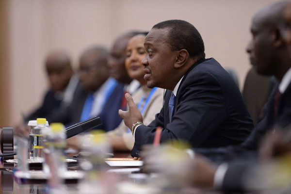 President Uhuru Kenyatta during a meeting at