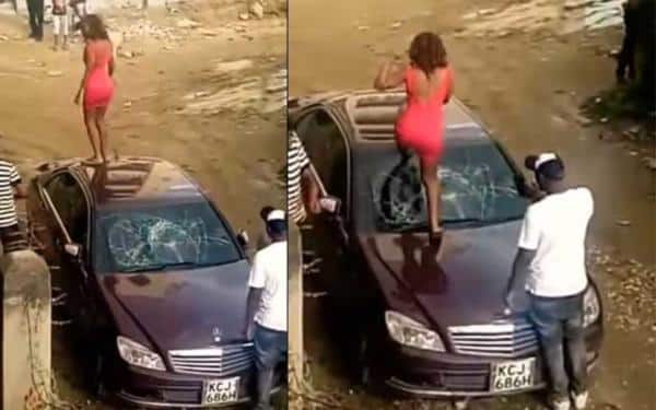 Video of woman destroying Boyfriend's Mercedes Benz goes viral