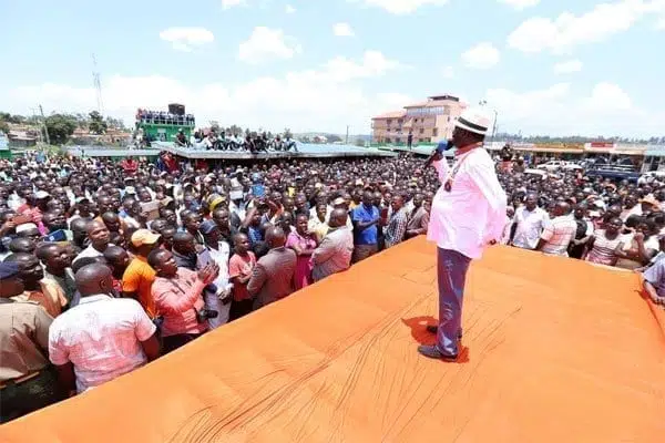 Chaos forces Raila to cancel campaign rally for Ayacko