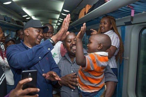 PHOTOS: Uhuru takes Madaraka Express to Mombasa for holiday