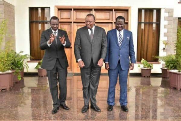 Ruto this way, Raila that way, and Uhuru’s foot on each side