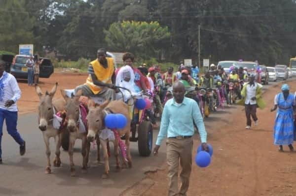 Photos: Unique Wedding in Kenya- oxen and donkey carts for stretch limousine