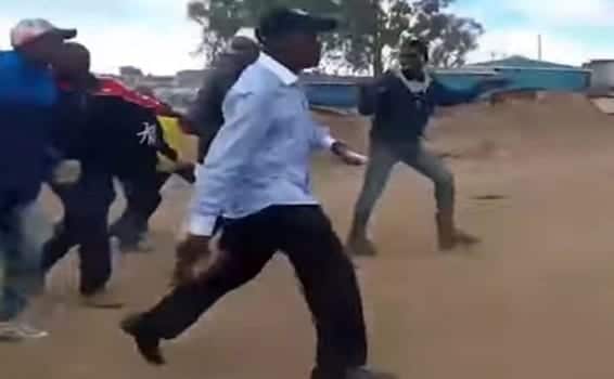 VIDEO: Chaos as Boni Khalwale is roughed up in Kibra