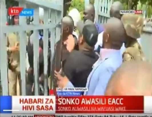 VIDEO: Mike Sonko assaults journalist as he enters EACC for questioning