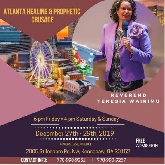 Healing and Prophetic Crusade with Rev. Teresia Wairimu in Atlanta GA