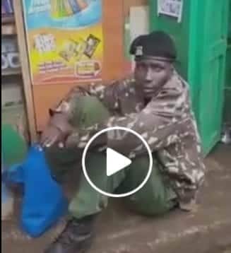 VIDEO: Kenya Police officer caught on camera drunk to face disciplinary