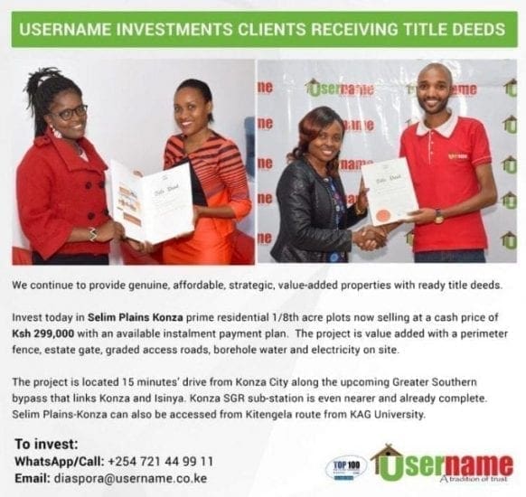 Happy Investors Receive Title Deeds from Username Investments