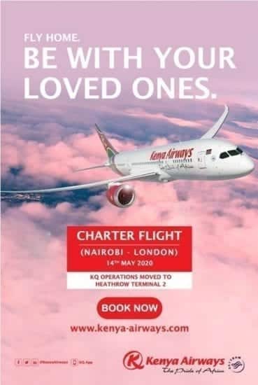 Kenya Airways Flight From London To Nairobi For Stranded Kenyans