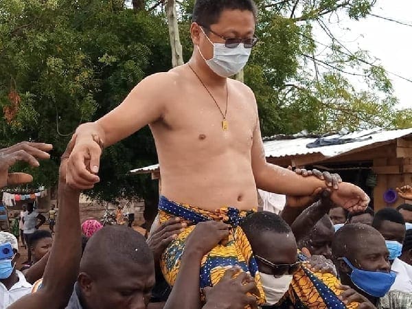 Enstoolment: Anger As Chinese Man Is Made A Chief In Ghana