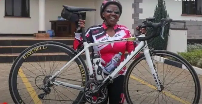VIDEO: DP Ruto's wife Rachel Ruto Cycles in Nairobi CBD