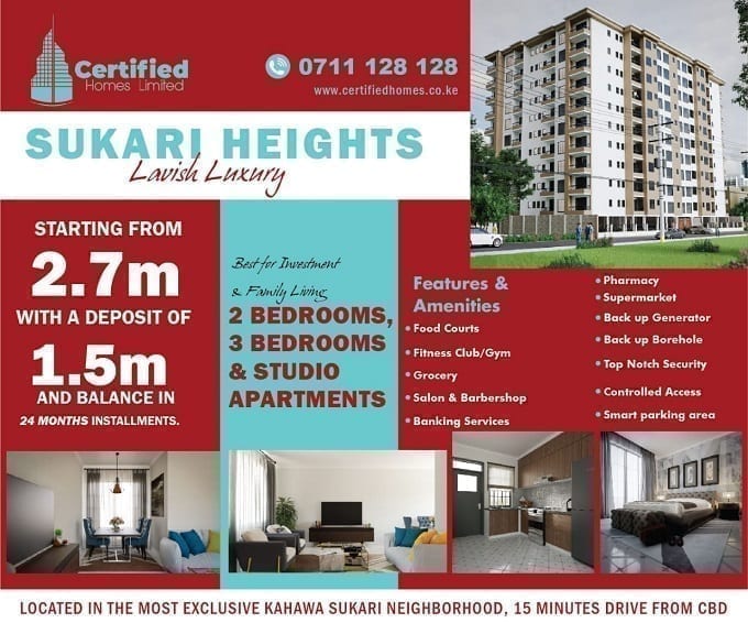 SUKARI HEIGHTS: Affordable Luxury 2 br, 3 Br & studio apartments