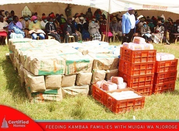 Certified Homes and Muigai Wa Njoroge donated foodstuffs