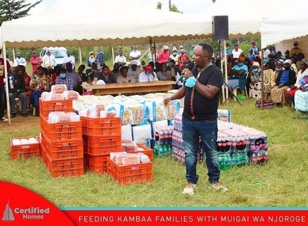 Certified Homes and Muigai Wa Njoroge donated foodstuffs