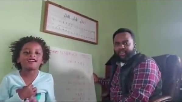 Video of US-based Kenyan man Evans Kariuki teaching his son sheng 