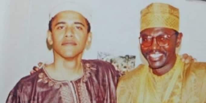 Barack Obama with his brother Malik at the latter's weddingFILE