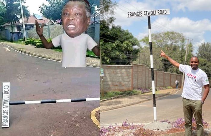 Boniface Mwangi Insist Francis Atwoli Road Sign Will Come Down Again