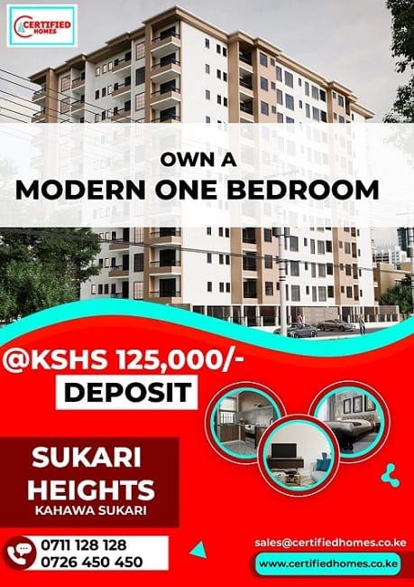 Sukari Heights: Modern One bedroom Apartment At Ksh 125k
