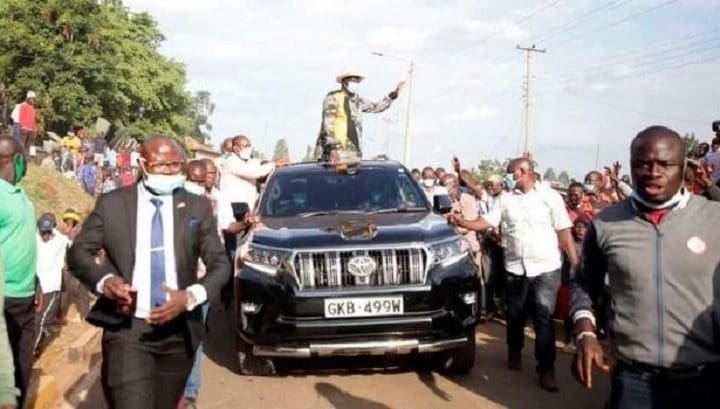Jitters As Raila Tours Migori County Aboard A Government vehicle