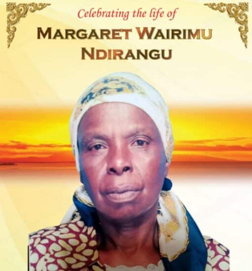 Death Announcement Of Margaret Wairimu Ndirangu, sister to Dr Richards Kariuki Of VA