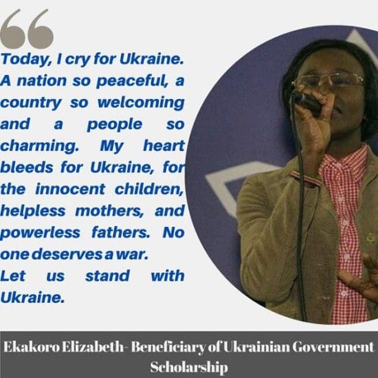  I am a Product of Ukraine, I am Grateful to Ukraine, Today I Cry for Ukraine-Liz Ekakoro