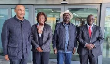 Raila, Atwoli, Peter Kenneth and Charity Ngilu arrives in the UK