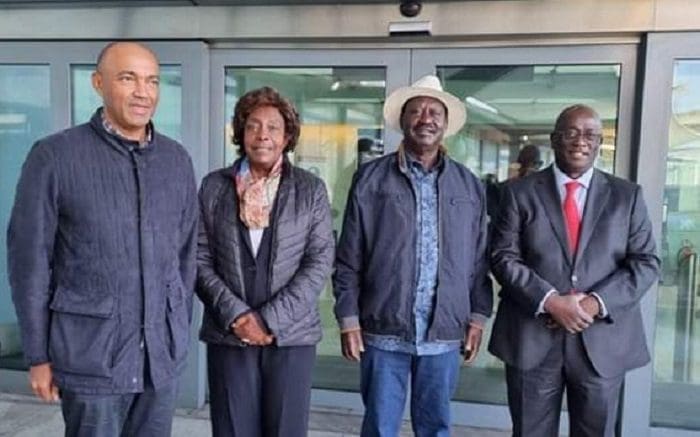 Raila, Atwoli, Peter Kenneth and Charity Ngilu arrives in the UK