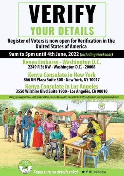 Kenyan Diaspora in US can now verify voter registration At the Embassy