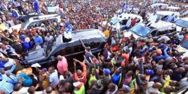 Chaos at Raila Rally in Mombasa, Mike Sonko Attacked