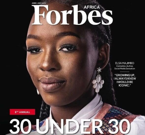 Kenyan Comedian Elsa Majimbo featured on Forbes Top 30 Under 30