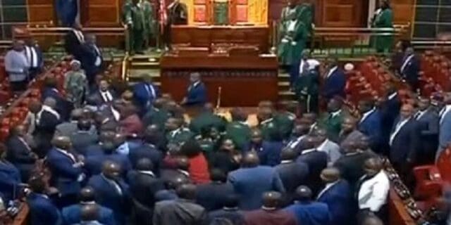 VIDEO: Chaos as Kenya Kwanza, Azimio Fight in Parliament After Wetangula's Ruling