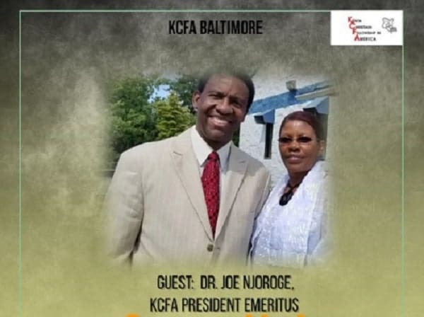 KCFA Baltimore Chapter Fellowship With Dr. Joseph Njoroge