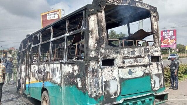 Matatu Bus Set Ablaze in Nairobi as Azimio Protests Resume
