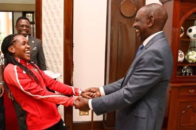 Emotional Moment As Faith Kipyegon Receives Millions From Ruto