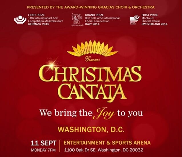 Invitation to the 2023 Christmas Cantata Reception in Washington DC